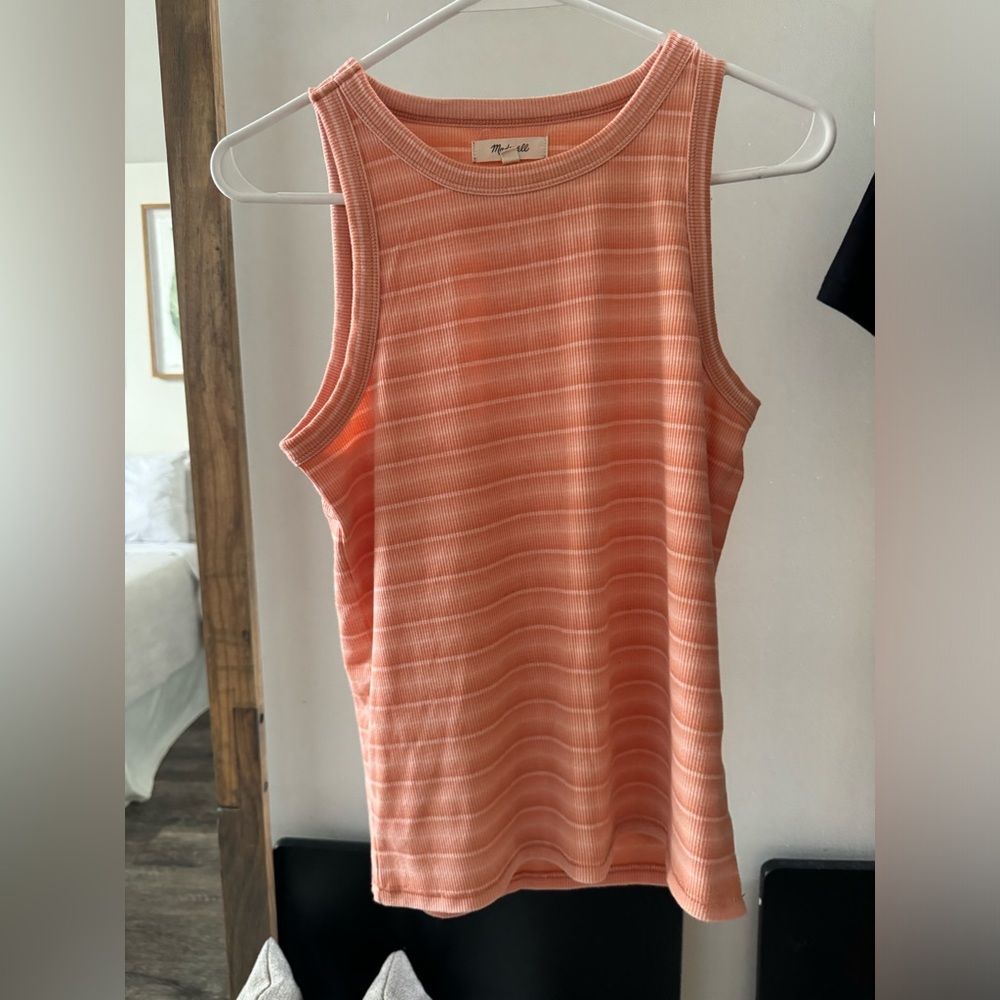 Madewell Orange (Sherbet) Striped Tank top! Medium